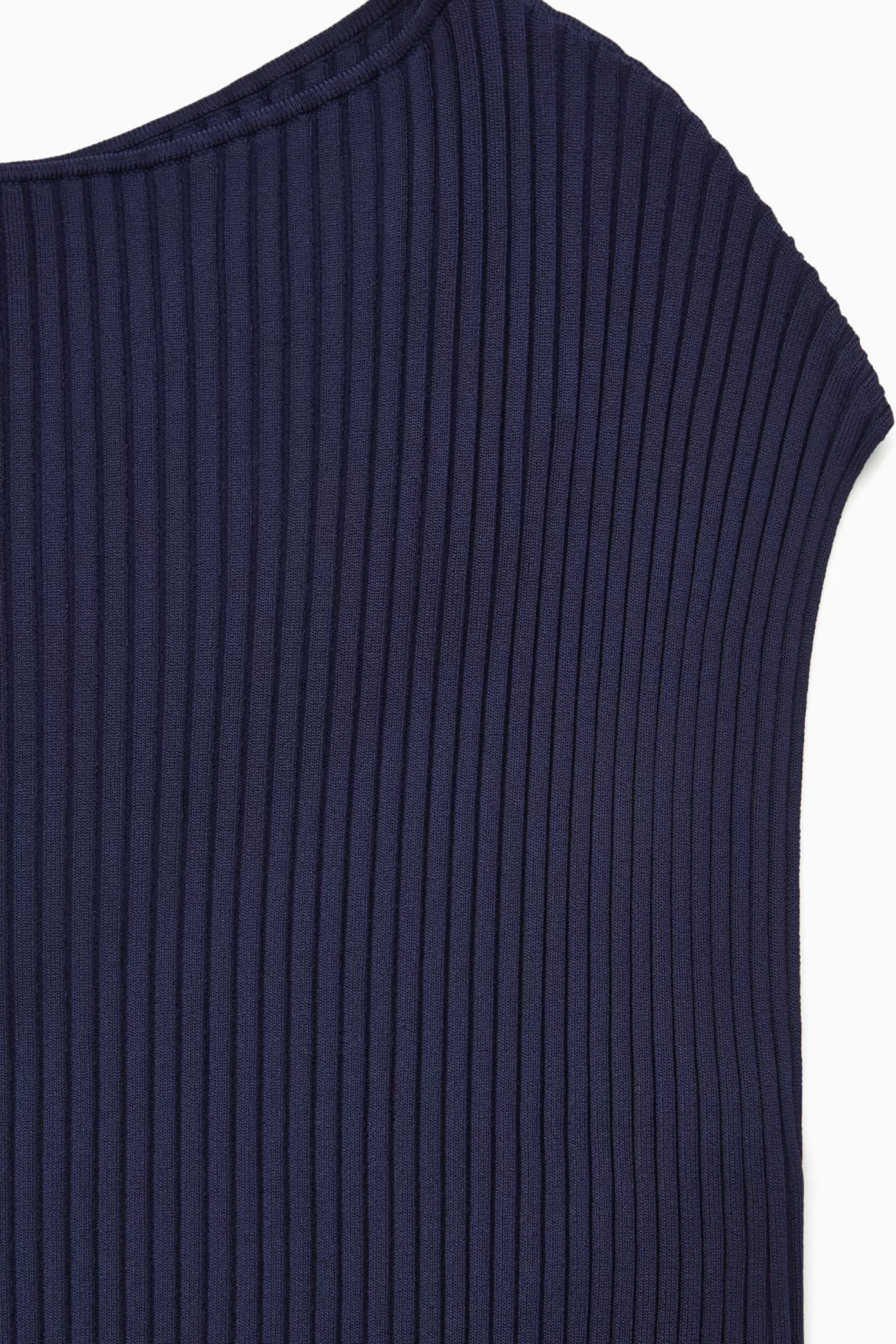 COS BOAT-NECK RIBBED MIDI DRESS