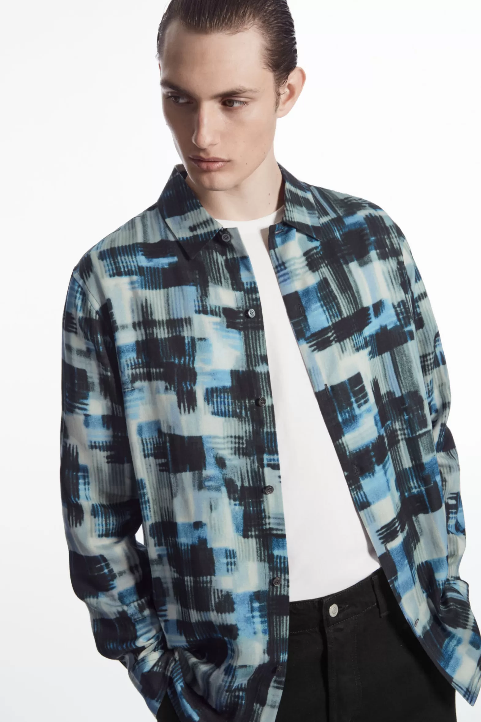 COS BRUSHSTROKE-PRINT SHIRT