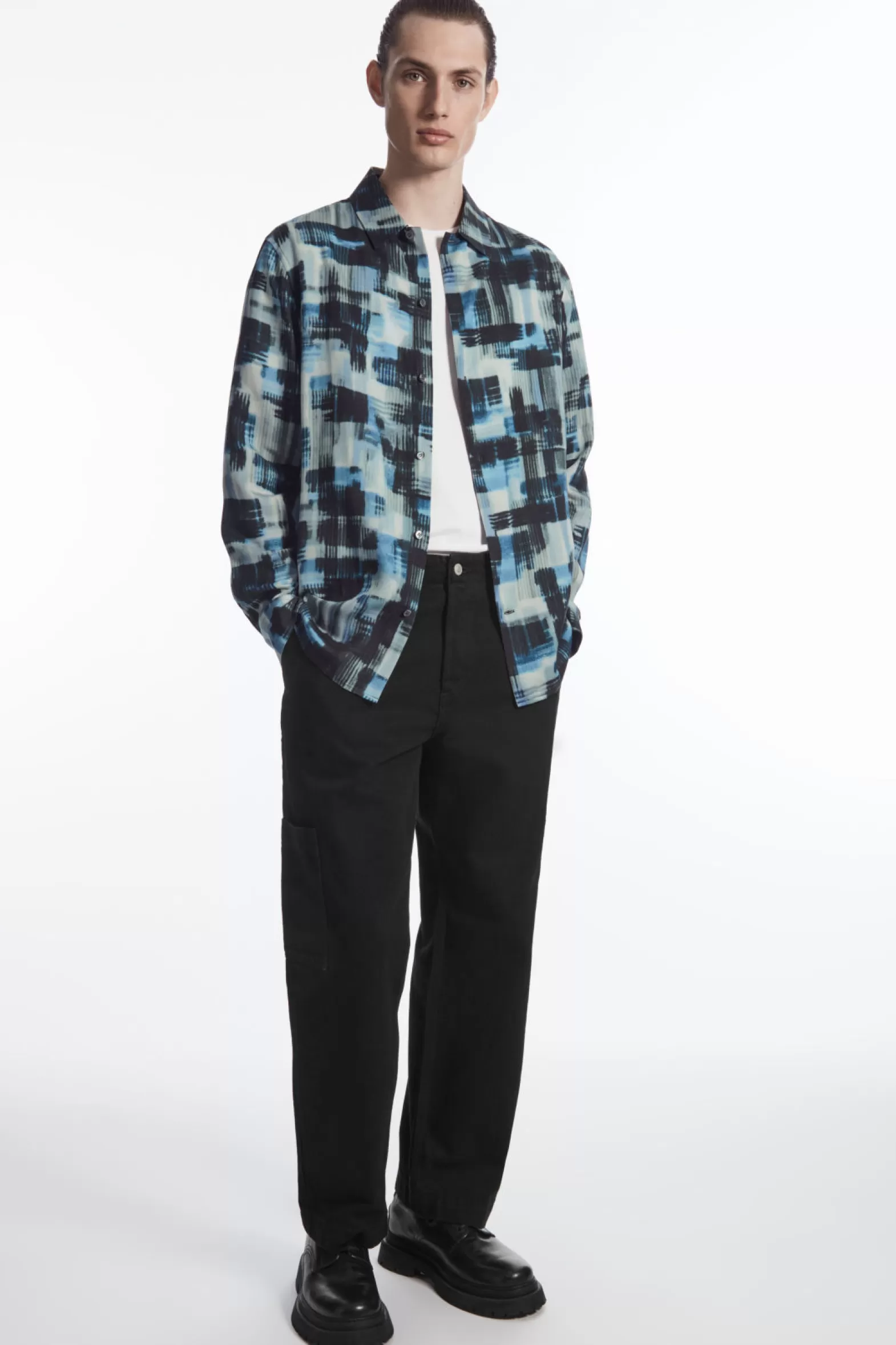 COS BRUSHSTROKE-PRINT SHIRT