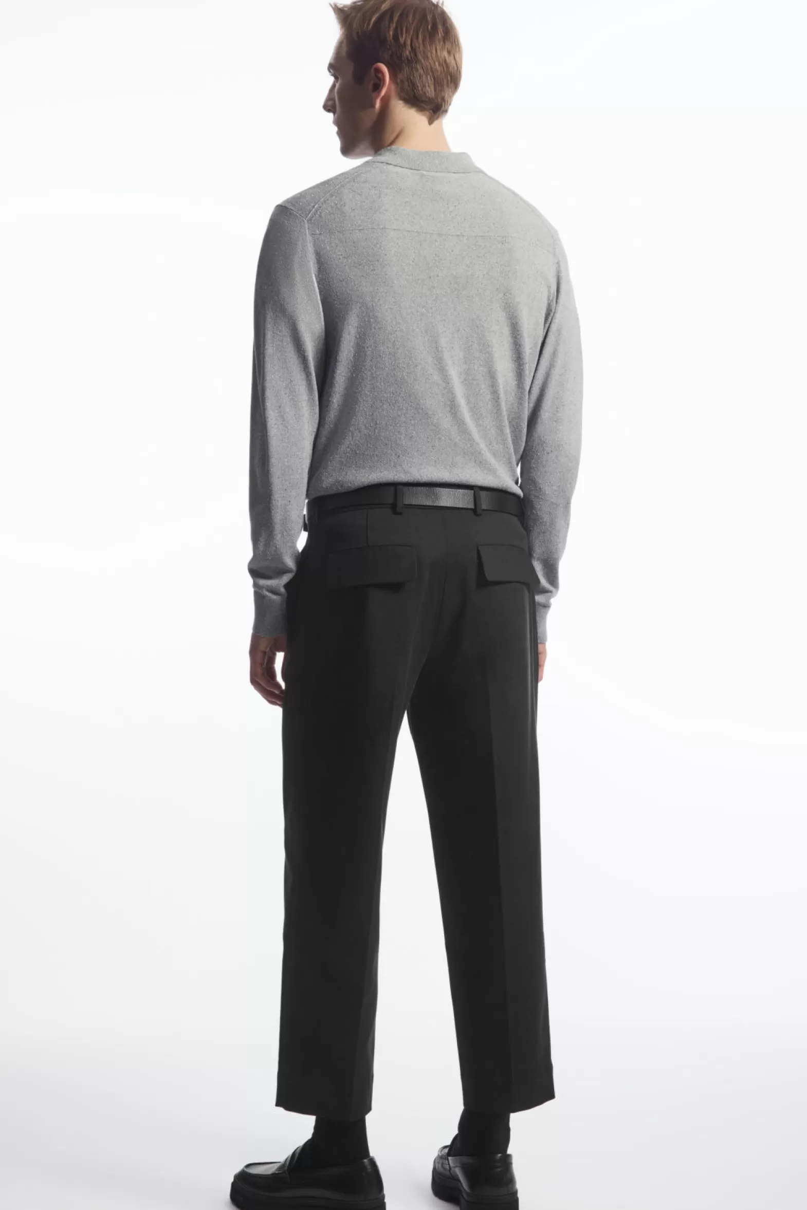 COS CROPPED STRAIGHT-LEG TWILL TROUSERS