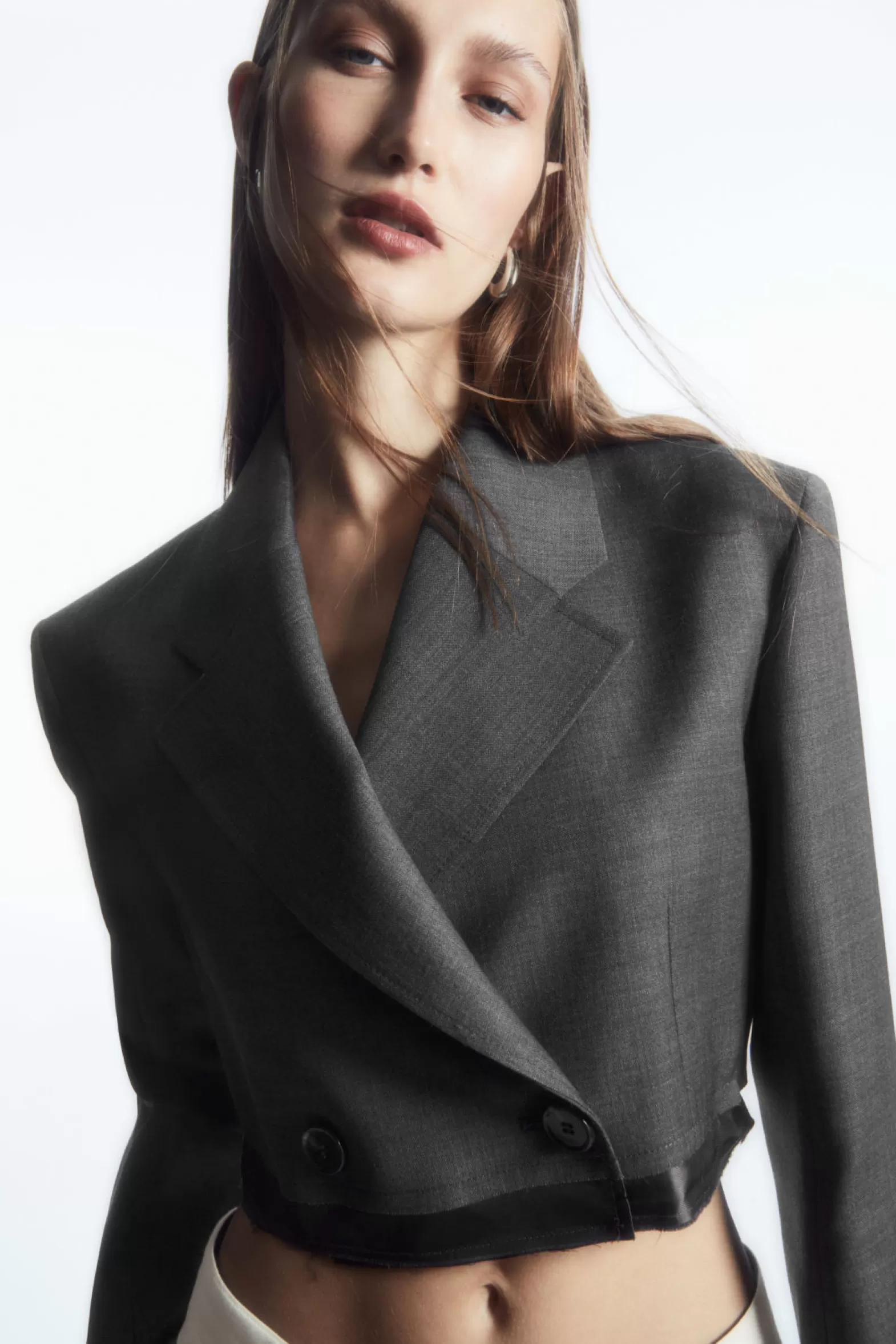 COS DECONSTRUCTED CROPPED WOOL BLAZER