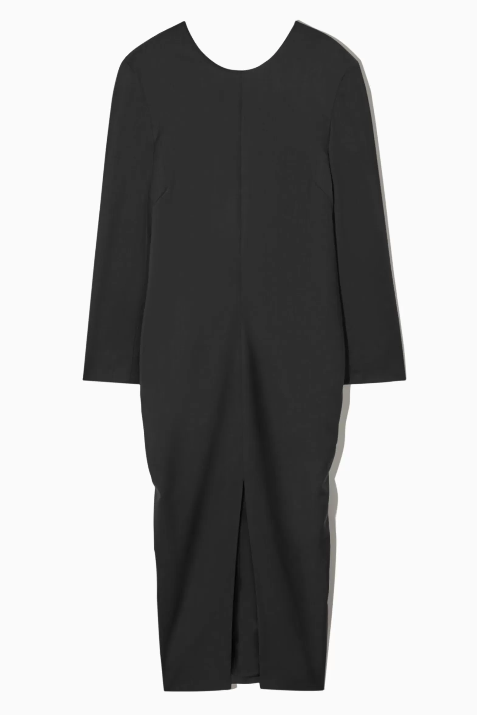 COS DRAPED WOOL-BLEND MIDI DRESS