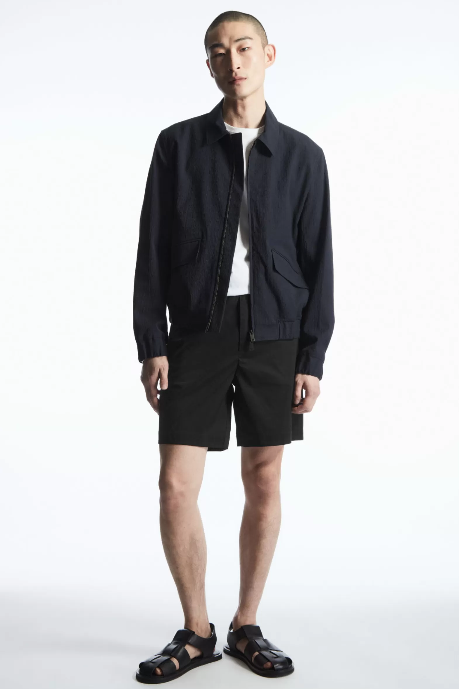 COS ELASTICATED COTTON-BLEND SHORTS