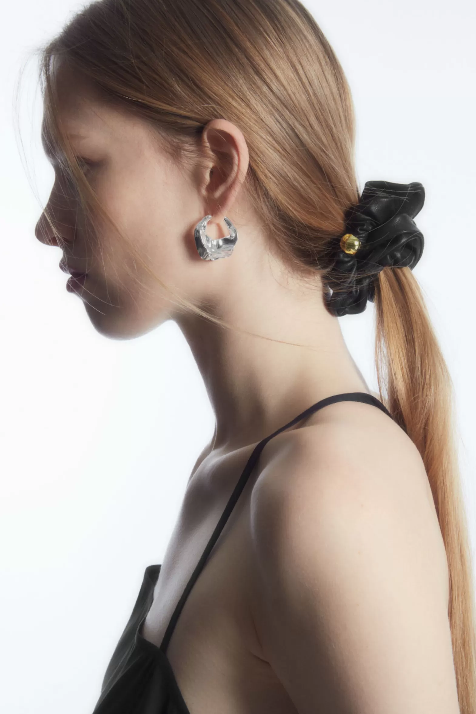 COS EMBELLISHED LEATHER SCRUNCHIE