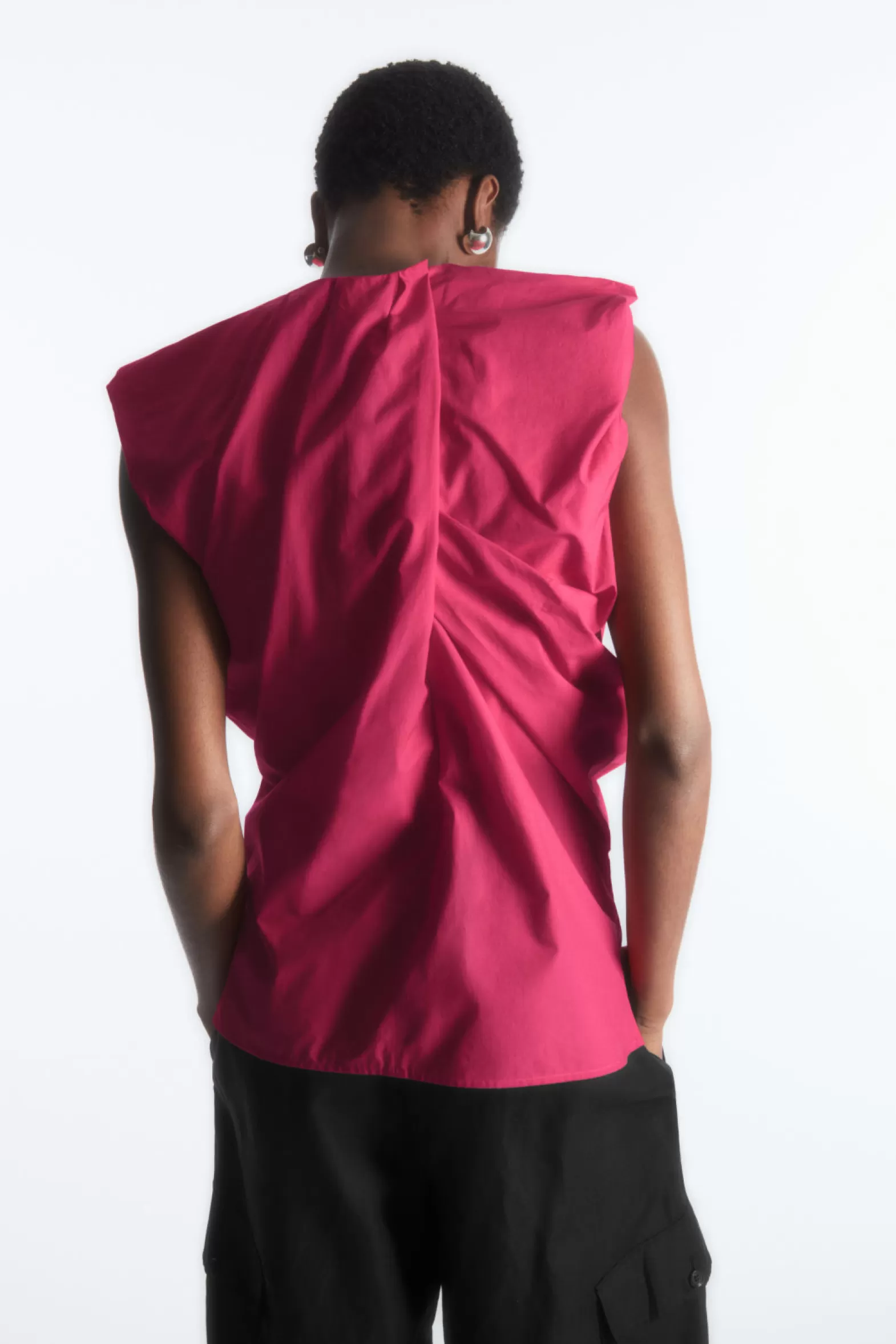 COS GATHERED DRAPED SLEEVELESS TOP