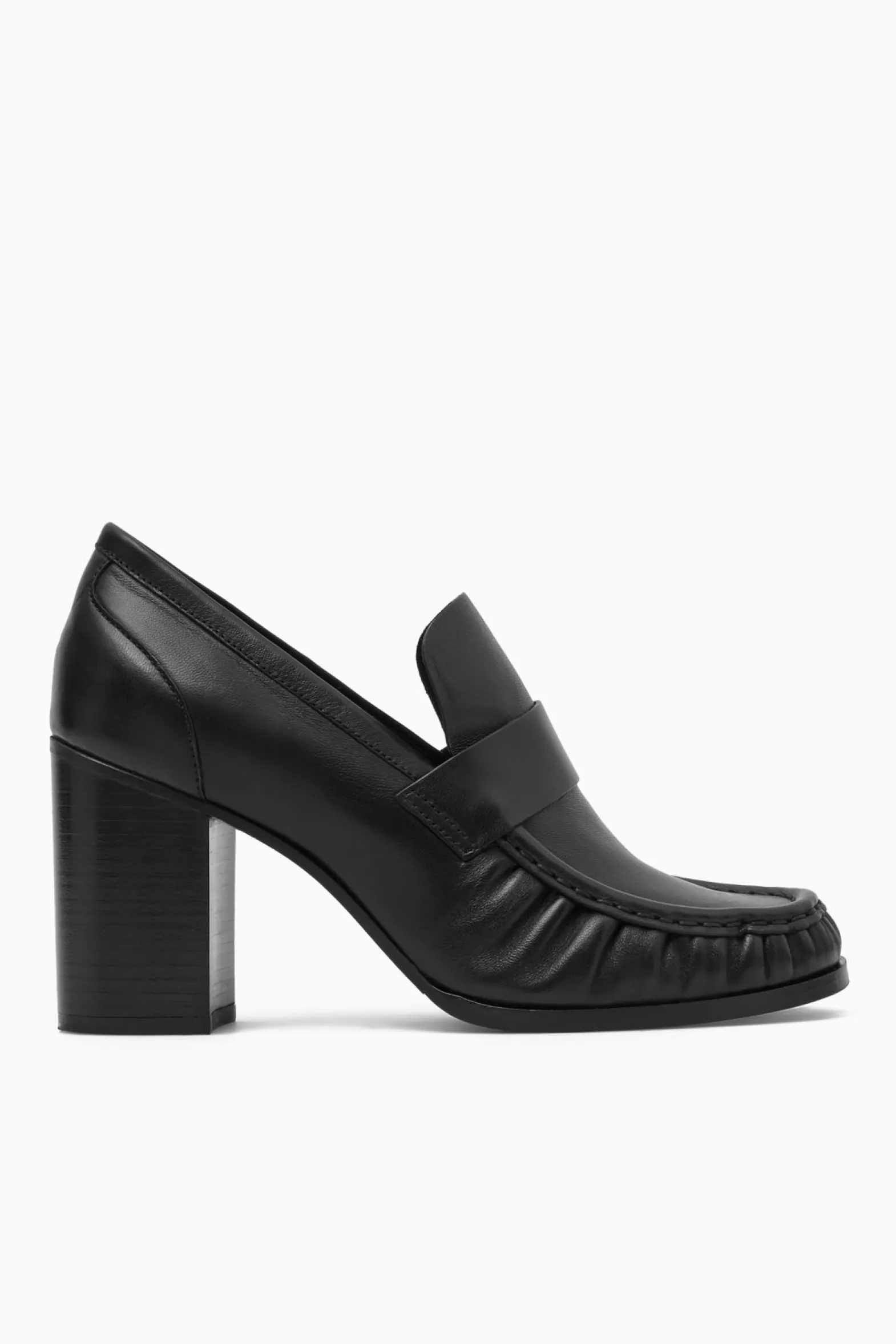 COS HEELED LEATHER LOAFERS