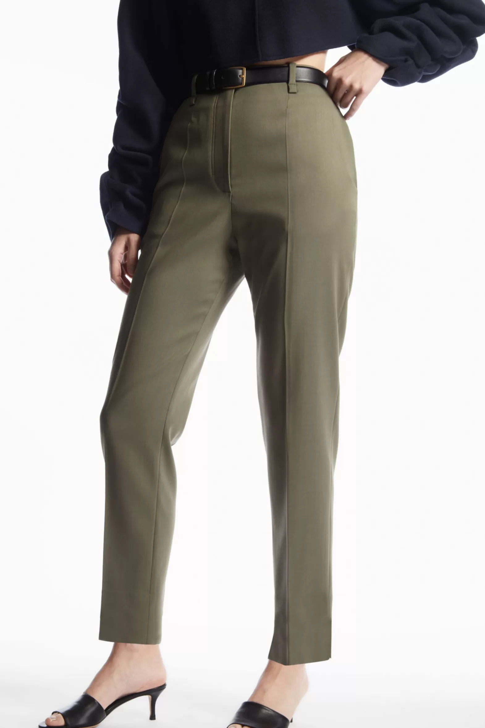 COS HIGH-WAISTED WOOL-BLEND TROUSERS