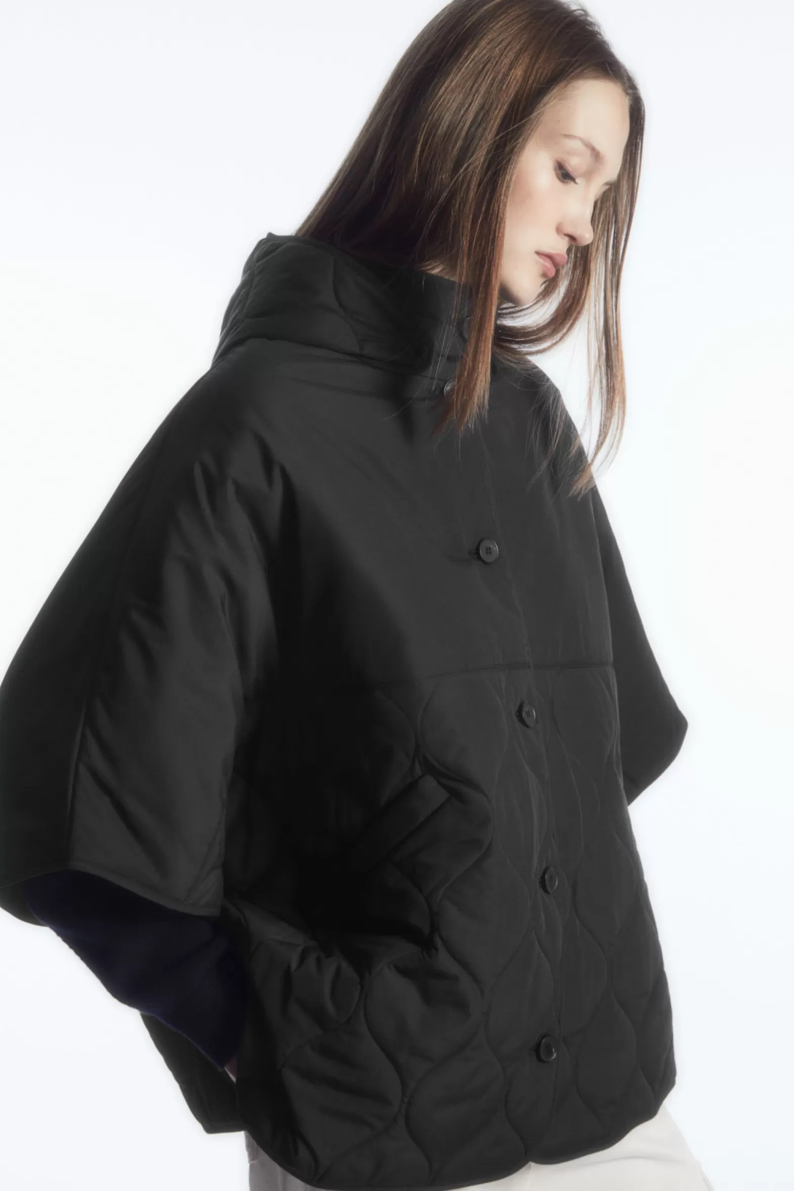 COS HOODED PADDED CAPE