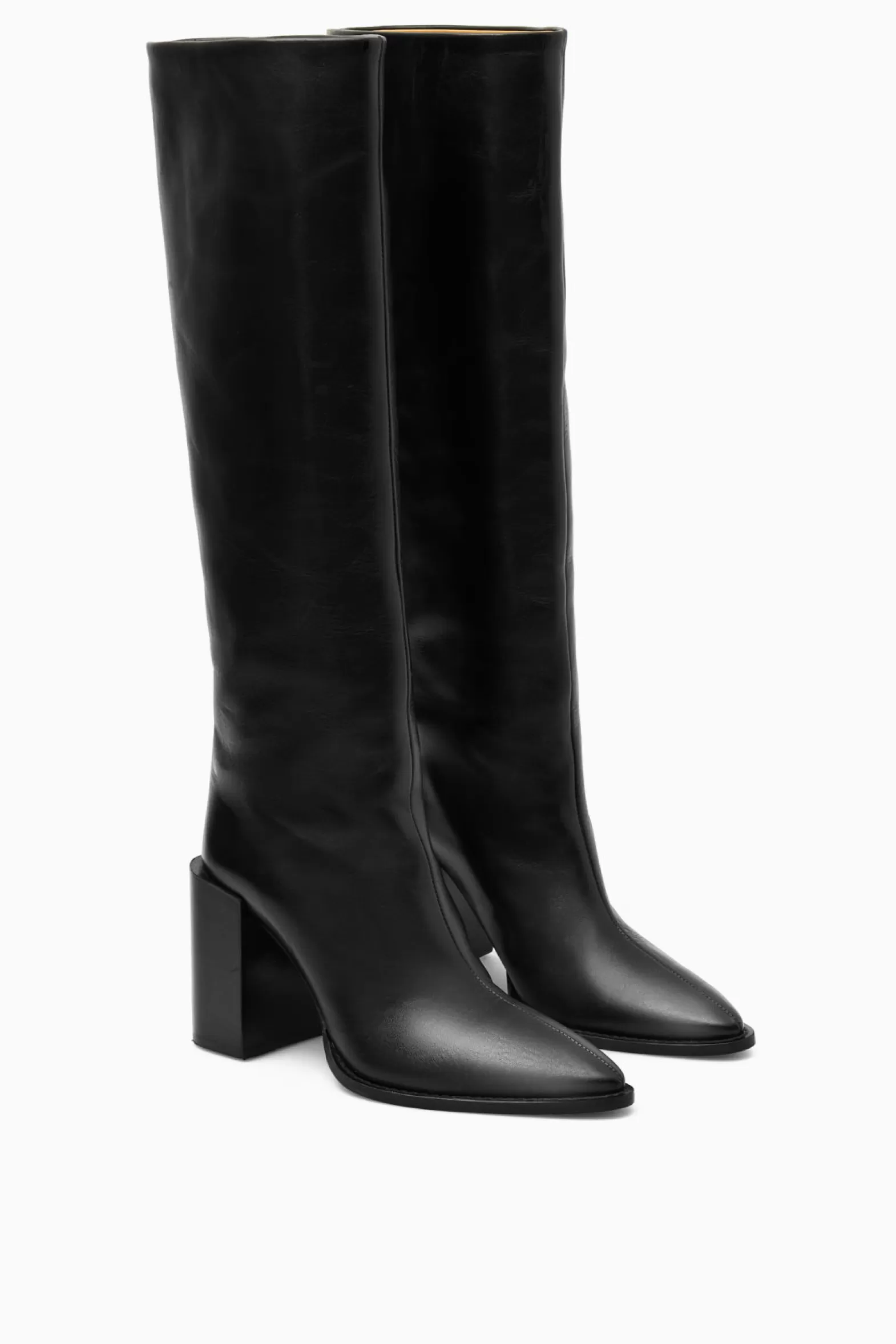 COS KNEE-HIGH POINTED LEATHER BOOTS