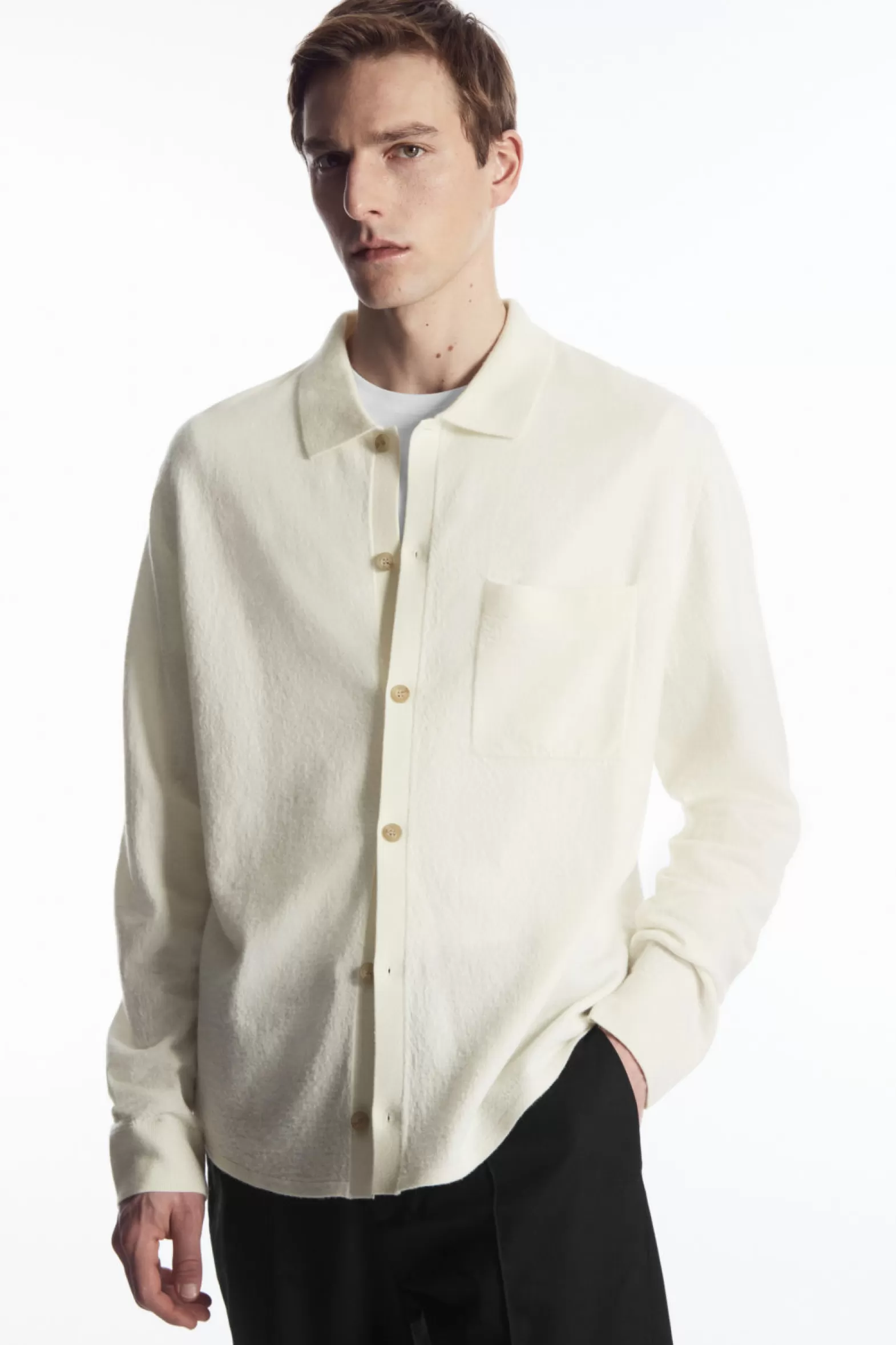 COS KNITTED BOILED-WOOL SHIRT