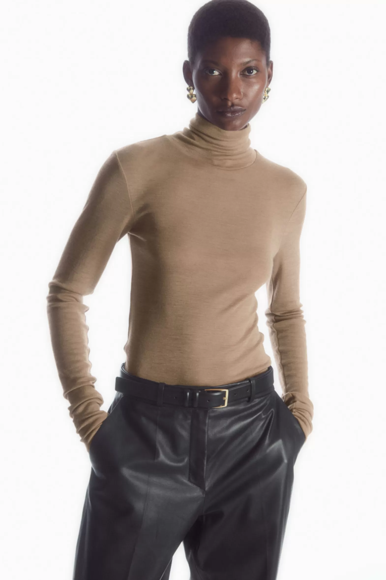 COS MERINO WOOL TURTLENECK TOP