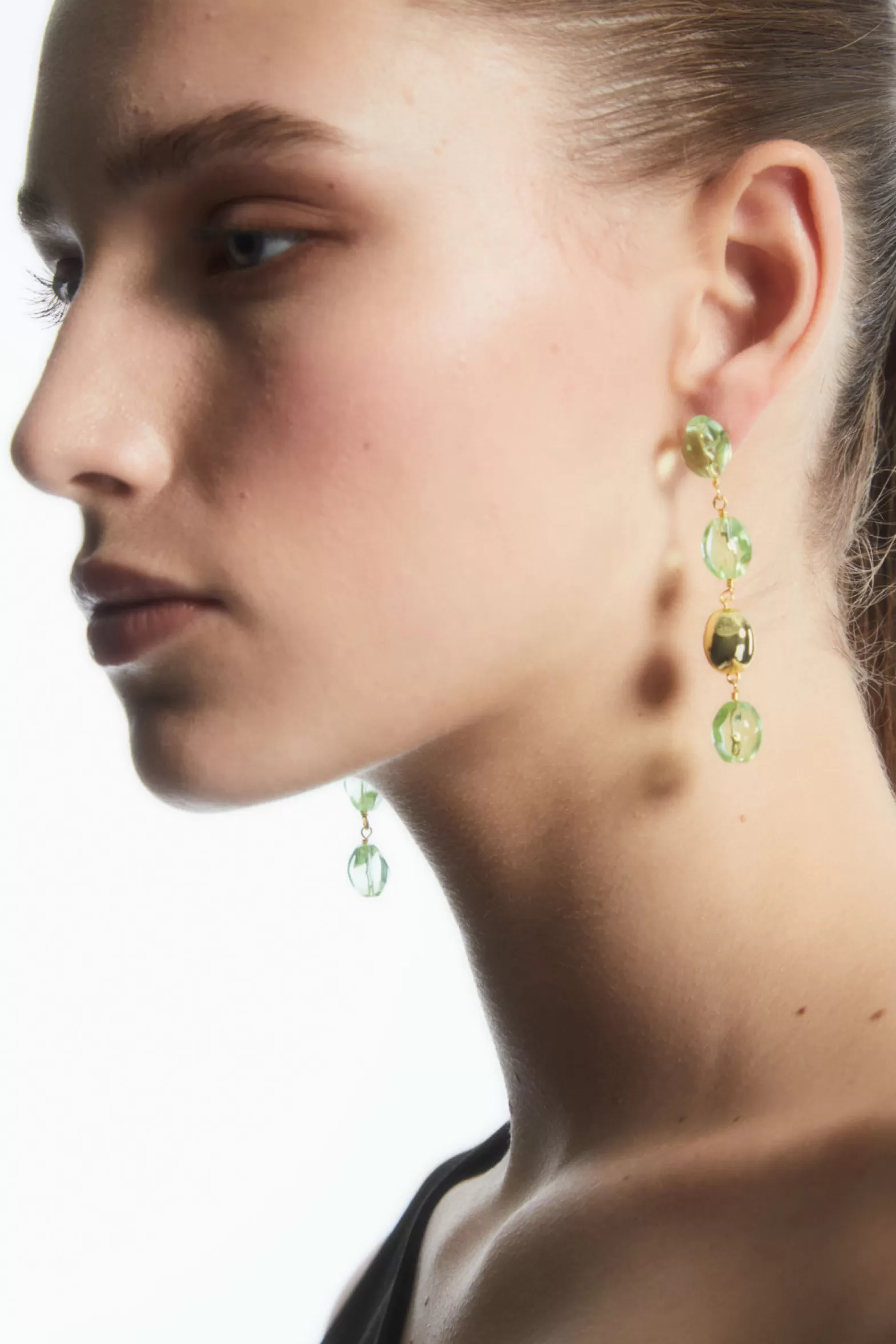 COS MISMATCHED BEADED DROP EARRINGS