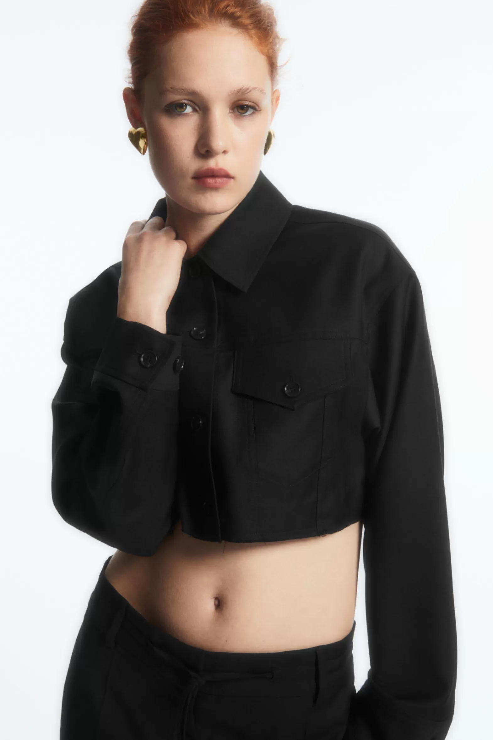 COS OVERSIZED CROPPED WOOL OVERSHIRT