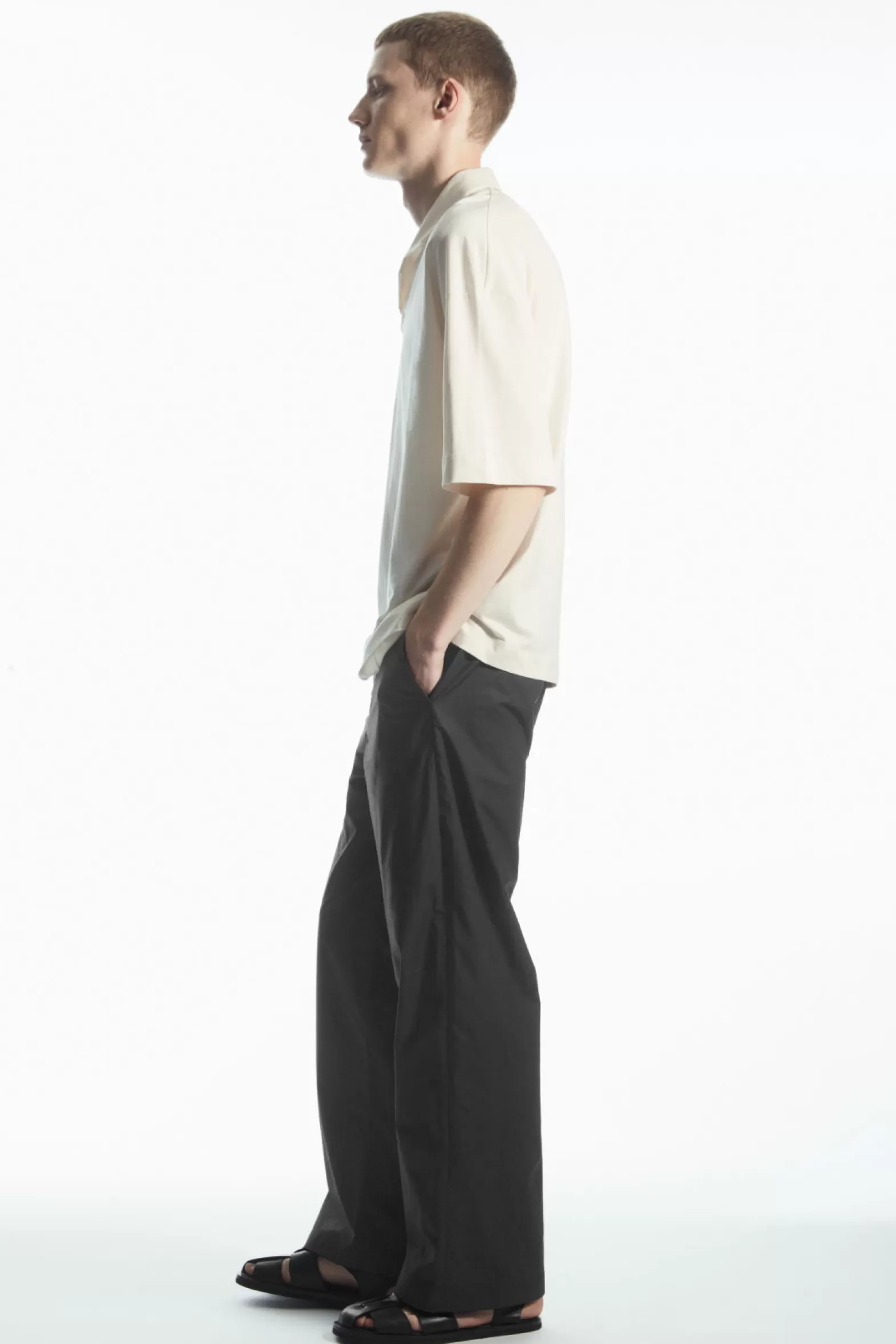 COS OVERSIZED OPEN-COLLAR POLO-SHIRT