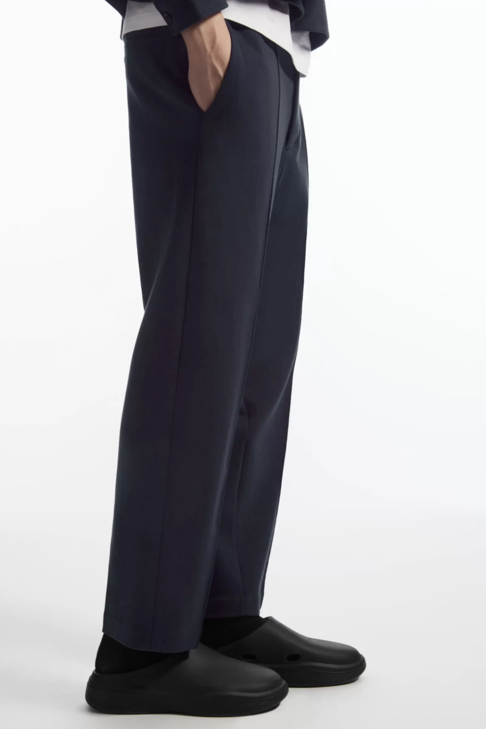 COS PINTUCKED PULL-ON JERSEY TROUSERS