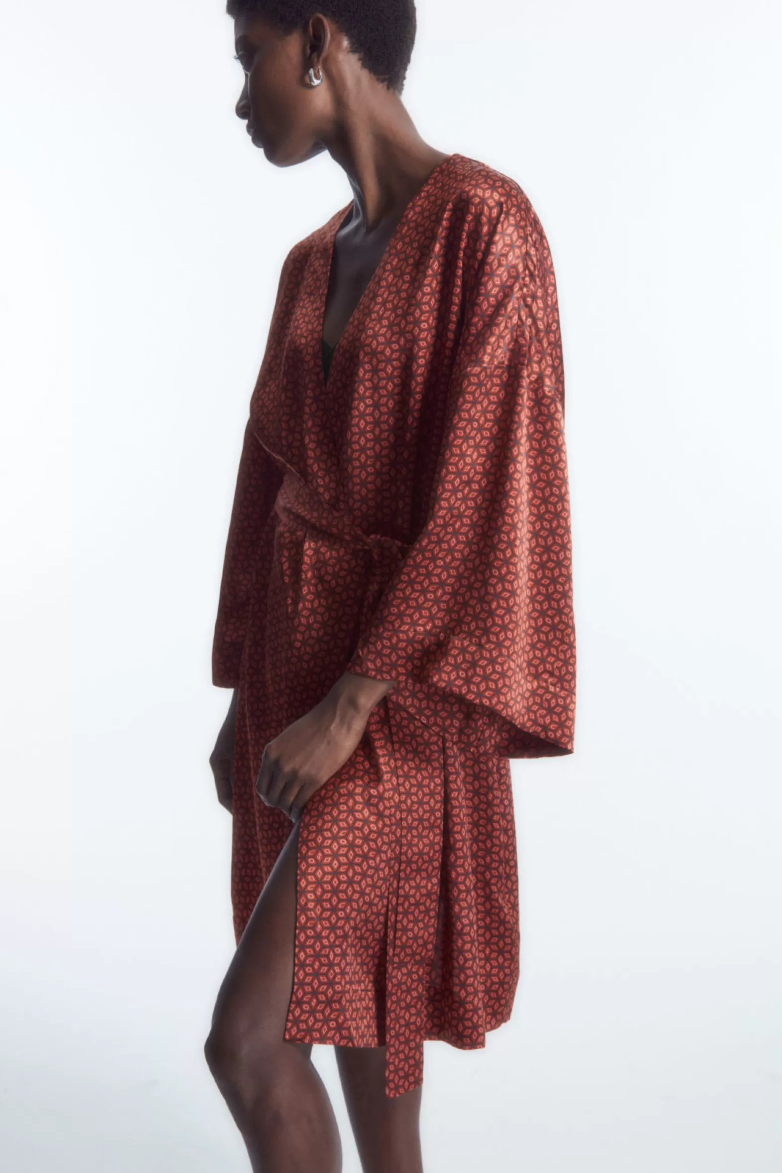 COS PRINTED PURE SILK DRESSING GOWN