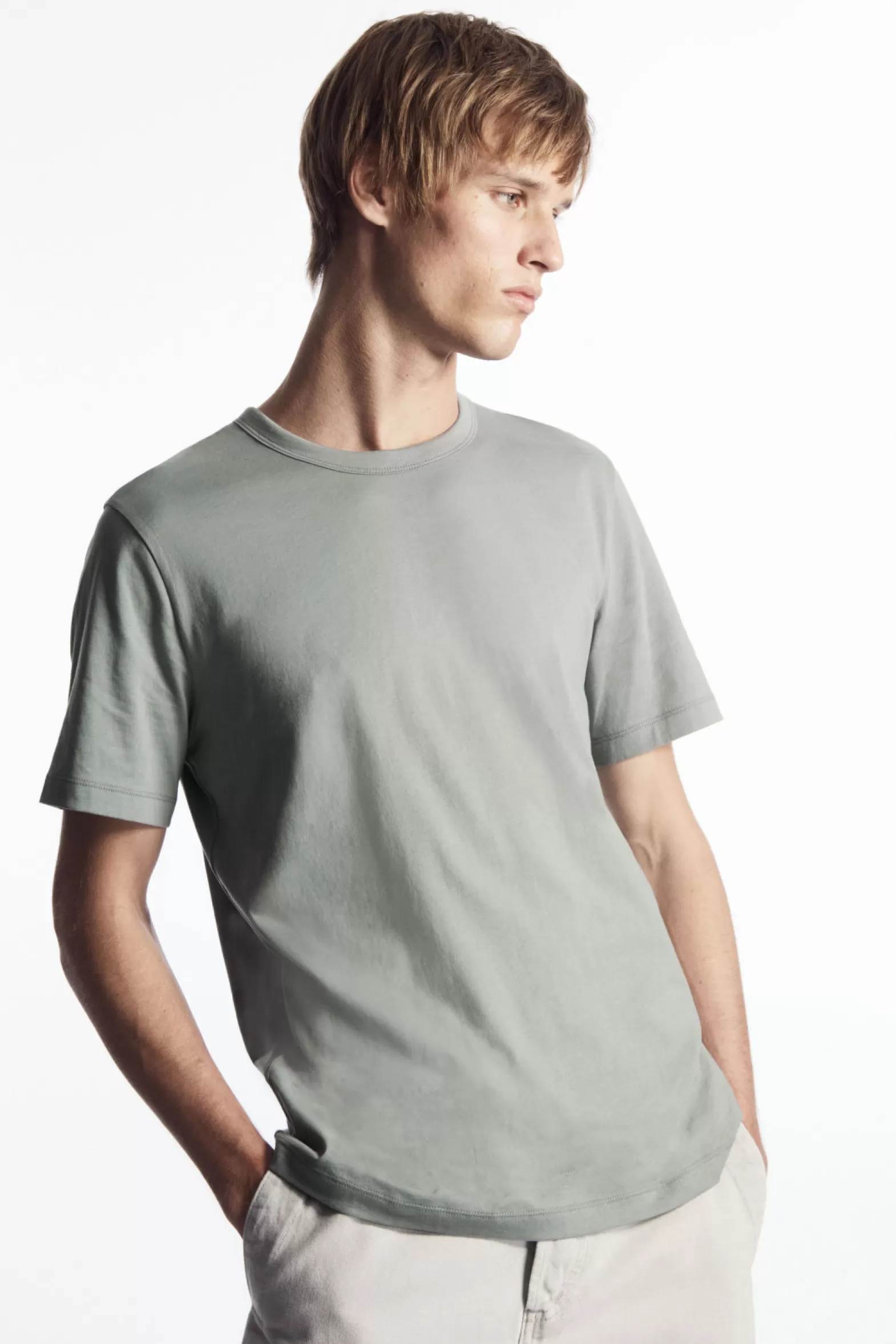 COS REGULAR-FIT MID-WEIGHT BRUSHED T-SHIRT