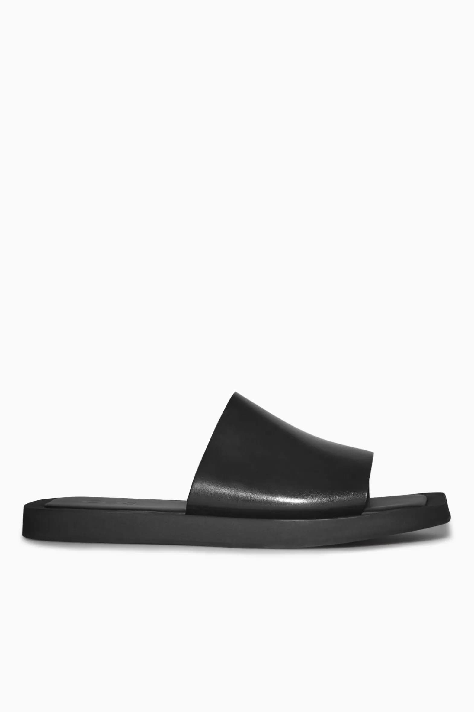 COS SQUARE-TOE LEATHER SLIDES