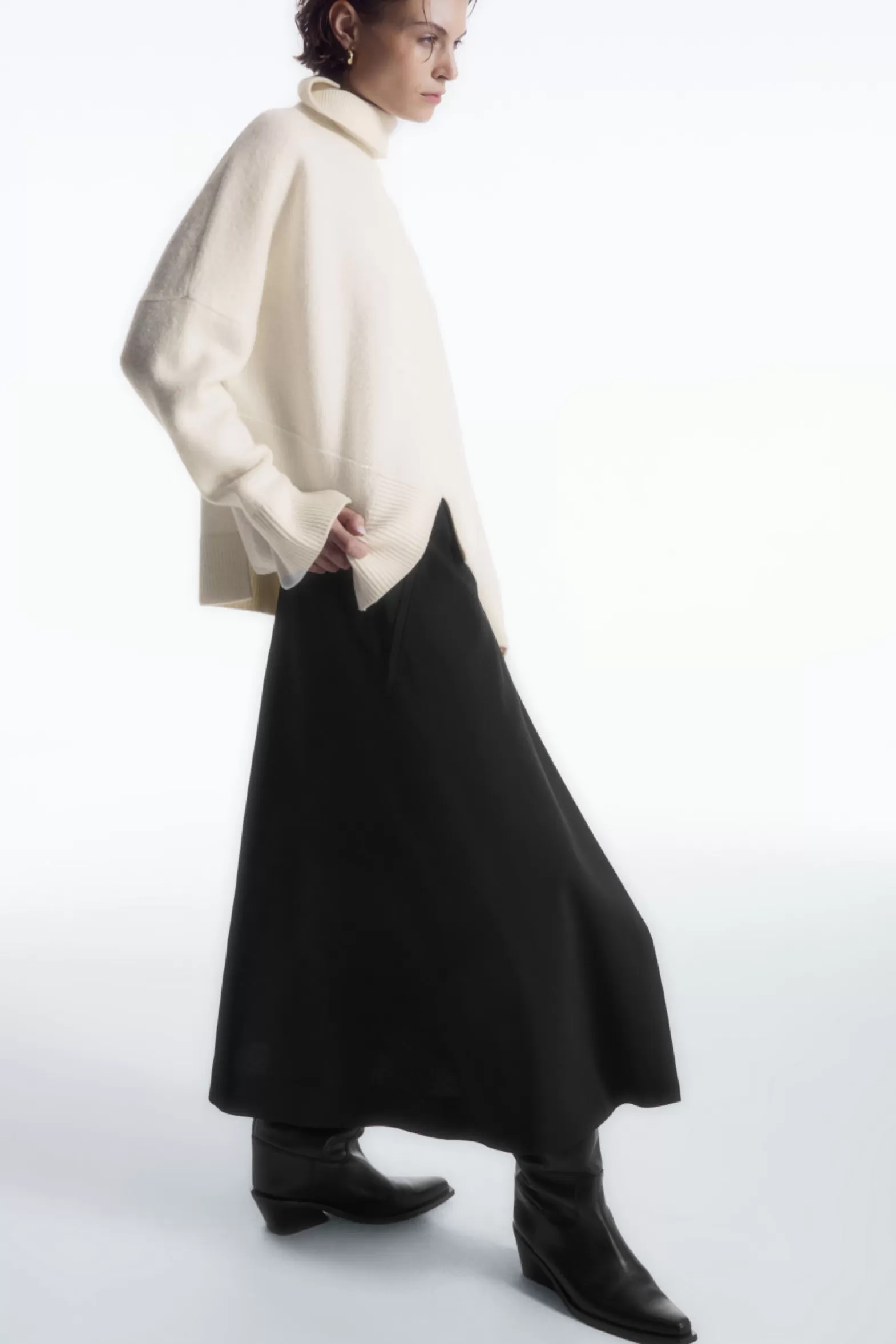 COS TAILORED WOOL MIDI WRAP SKIRT