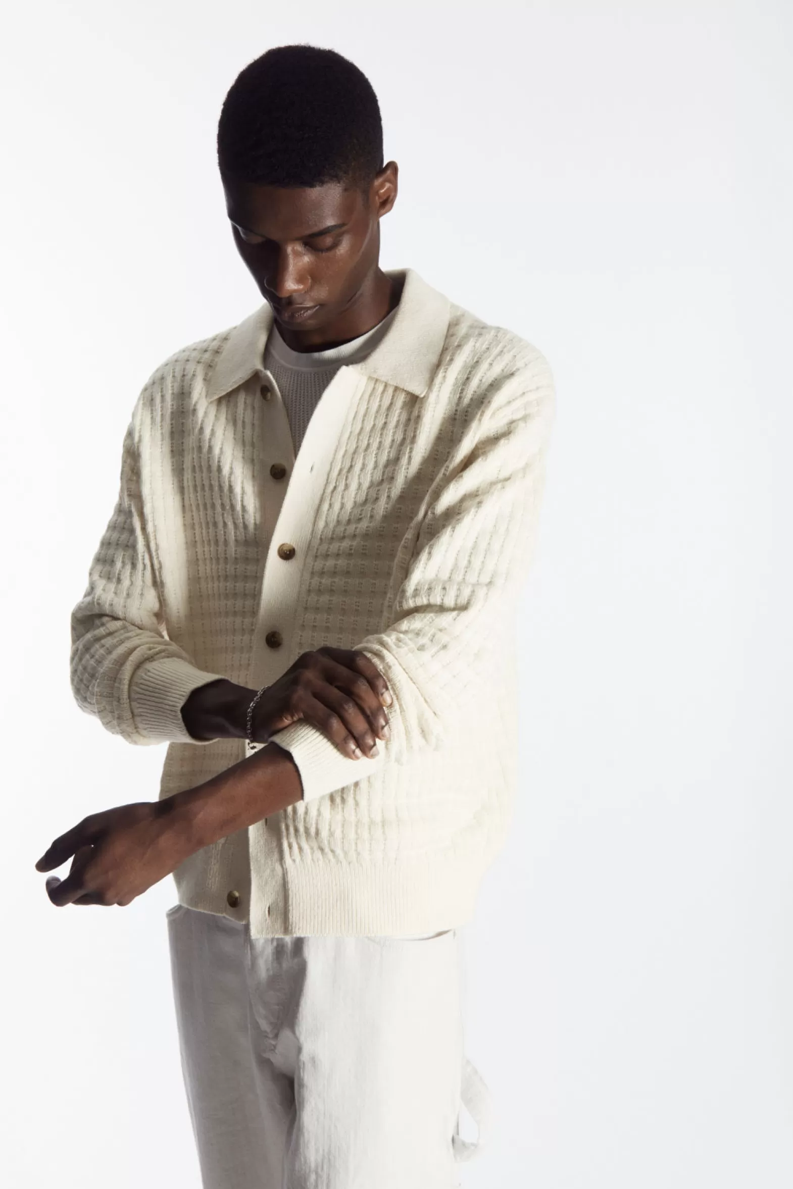 COS TEXTURED KNITTED CARDIGAN