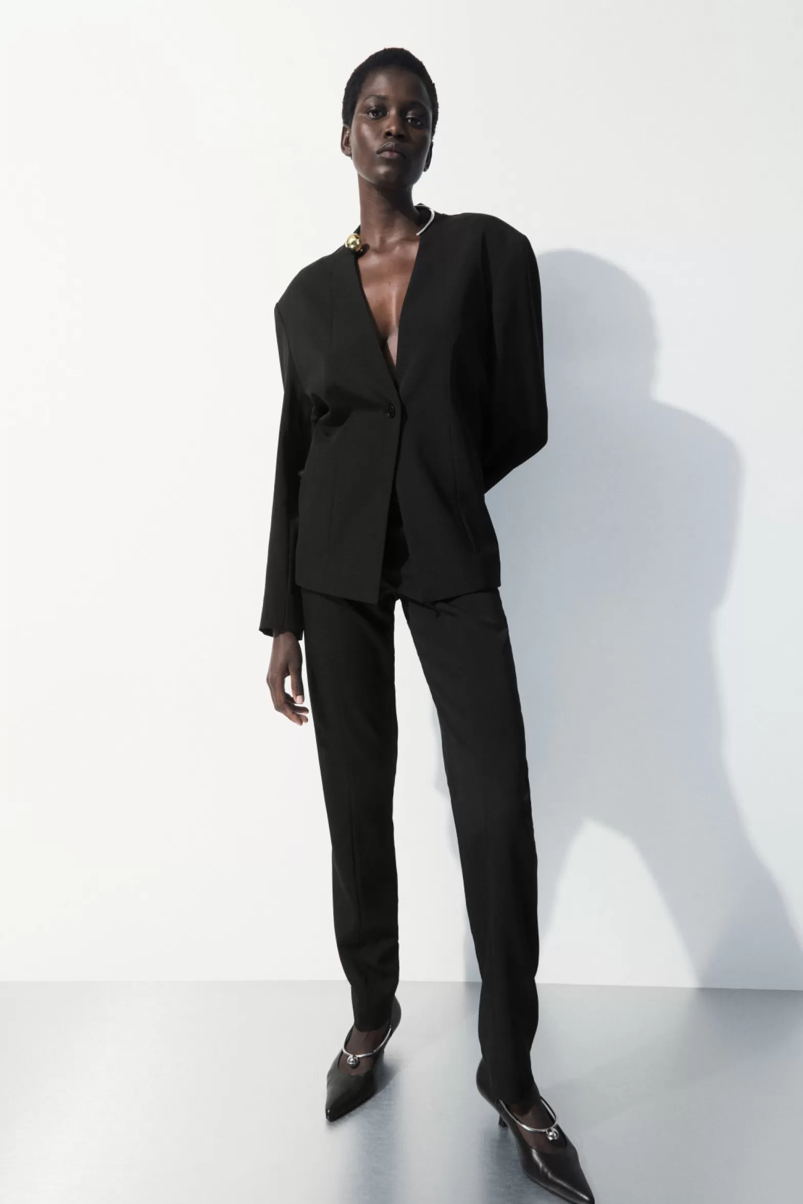 COS THE DRAPED-WAIST BLAZER