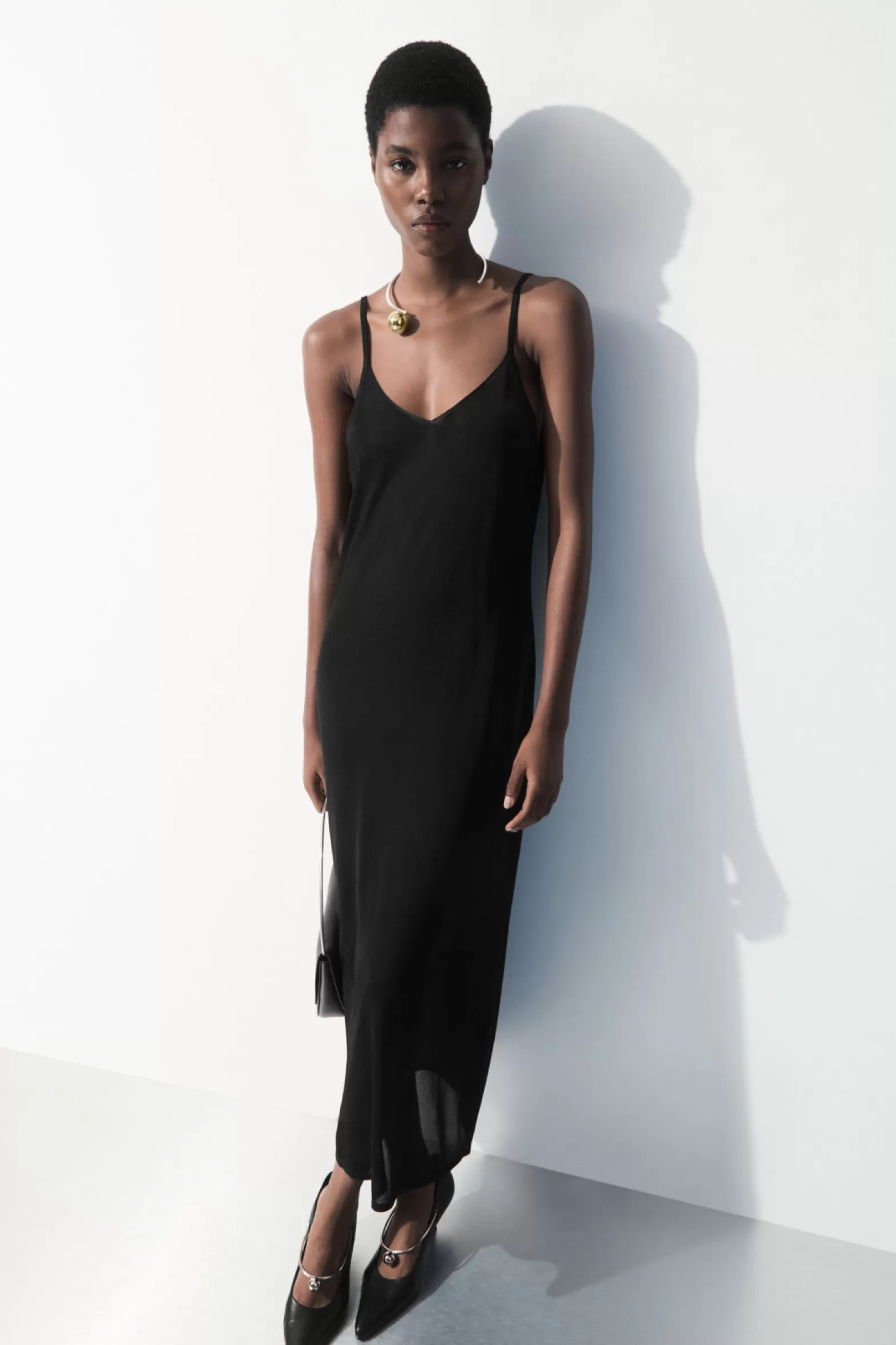 COS THE SHEER KNITTED SLIP DRESS