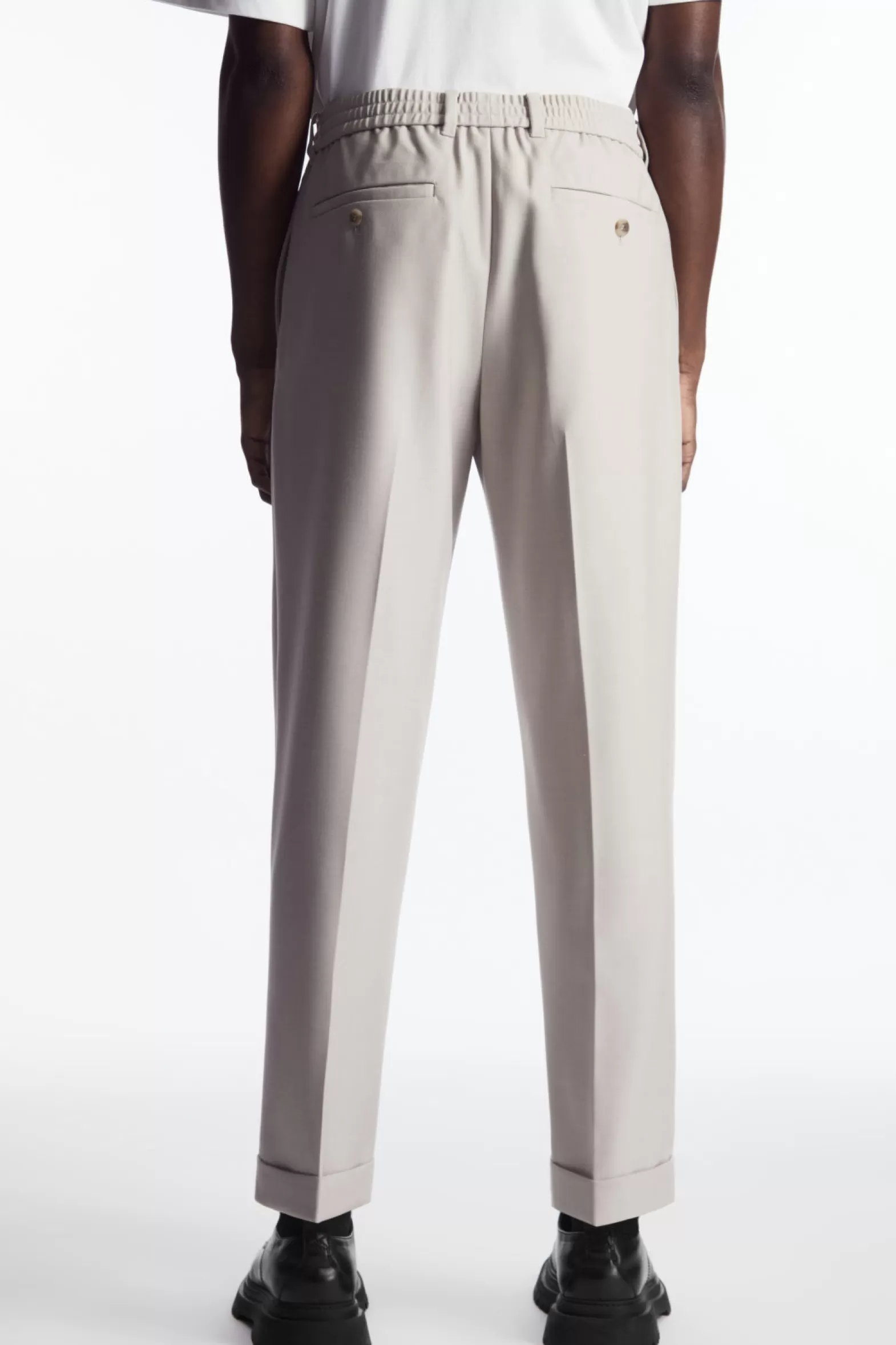 COS TURN-UP WOOL-BLEND TROUSERS