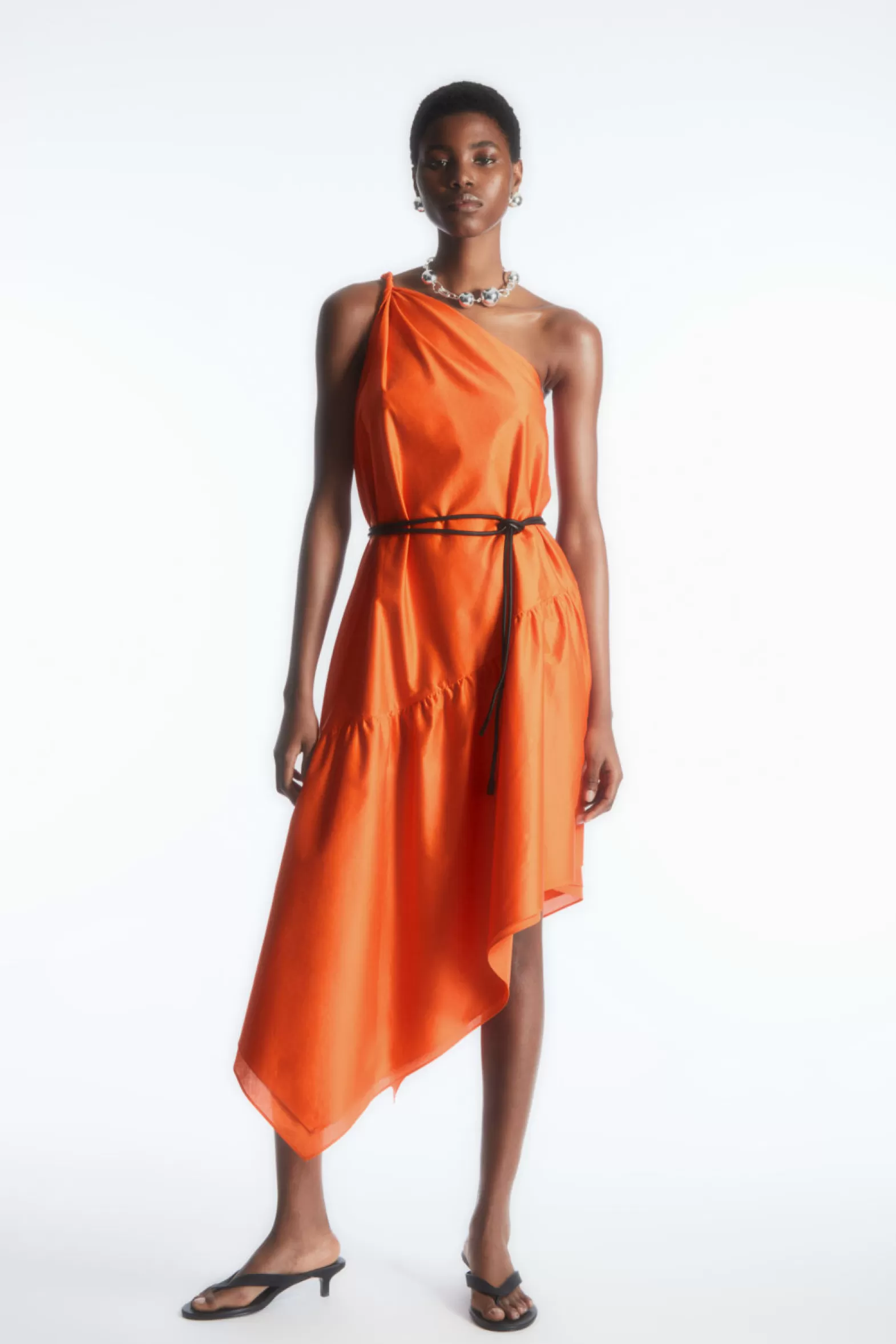 COS TWISTED ASYMMETRIC TRAPEZE DRESS