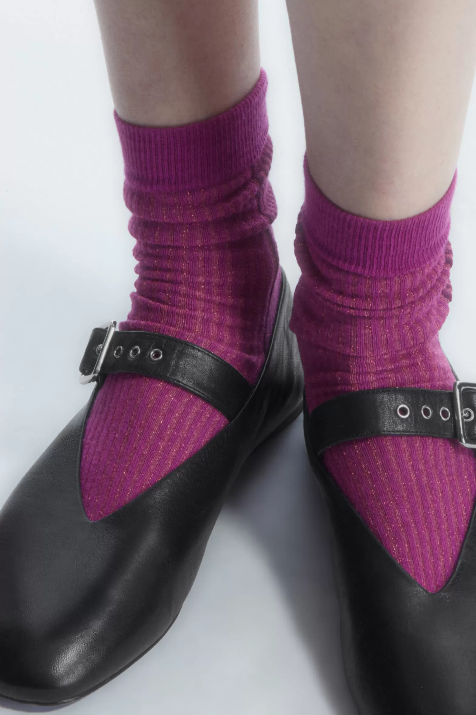 COS TWO-TONE SPARKLY RIBBED SOCKS