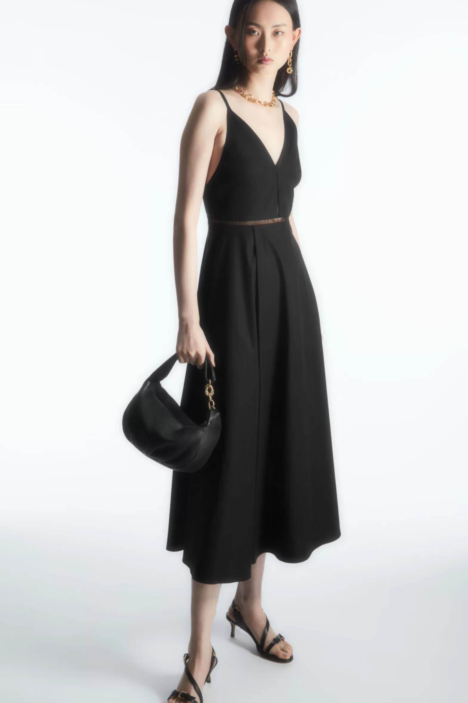 COS V-NECK MIDI SLIP DRESS