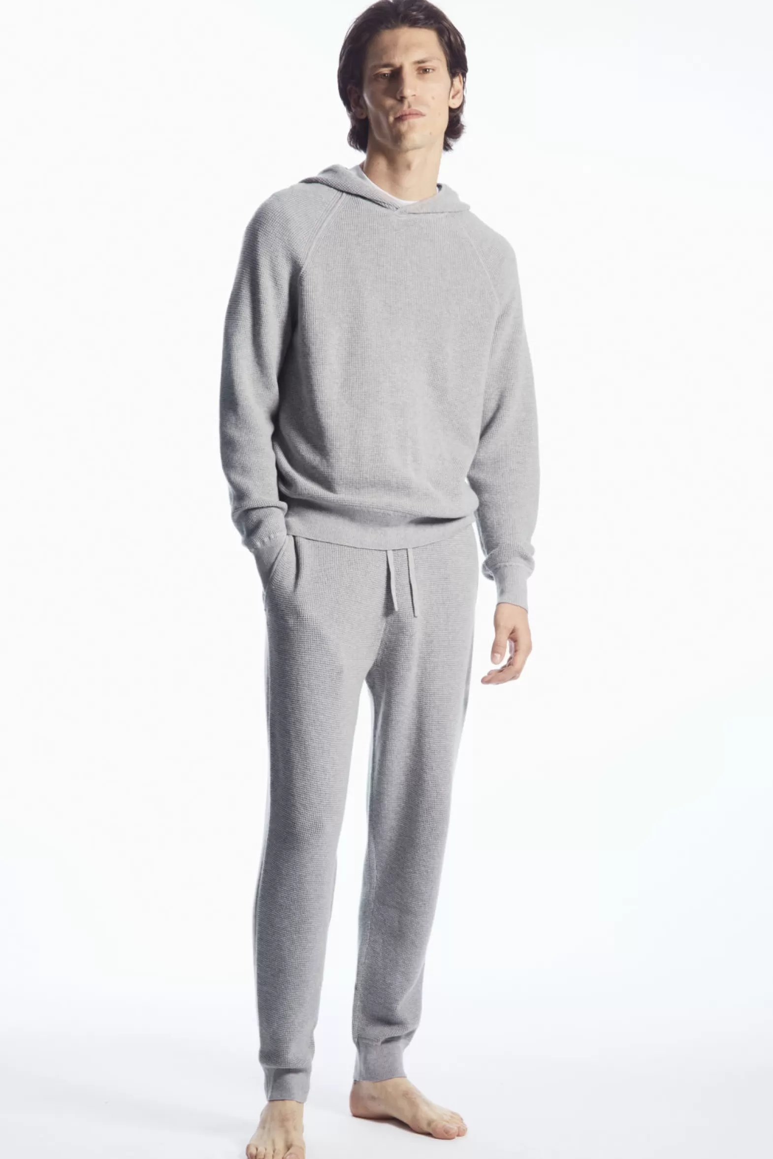 COS WAFFLE-KNIT CASHMERE-BLEND JOGGERS