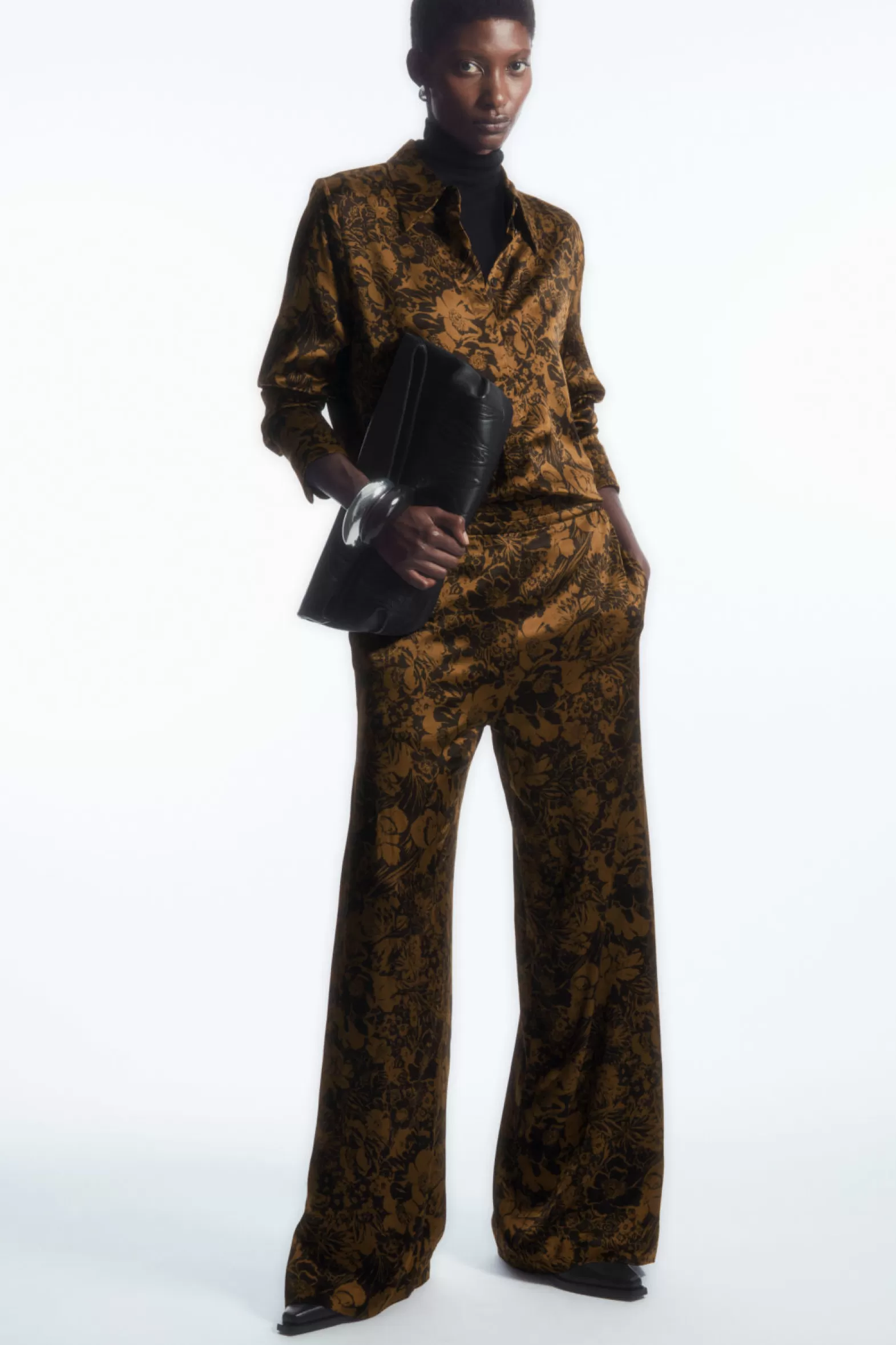 COS WIDE-LEG FLORAL-PRINT TROUSERS