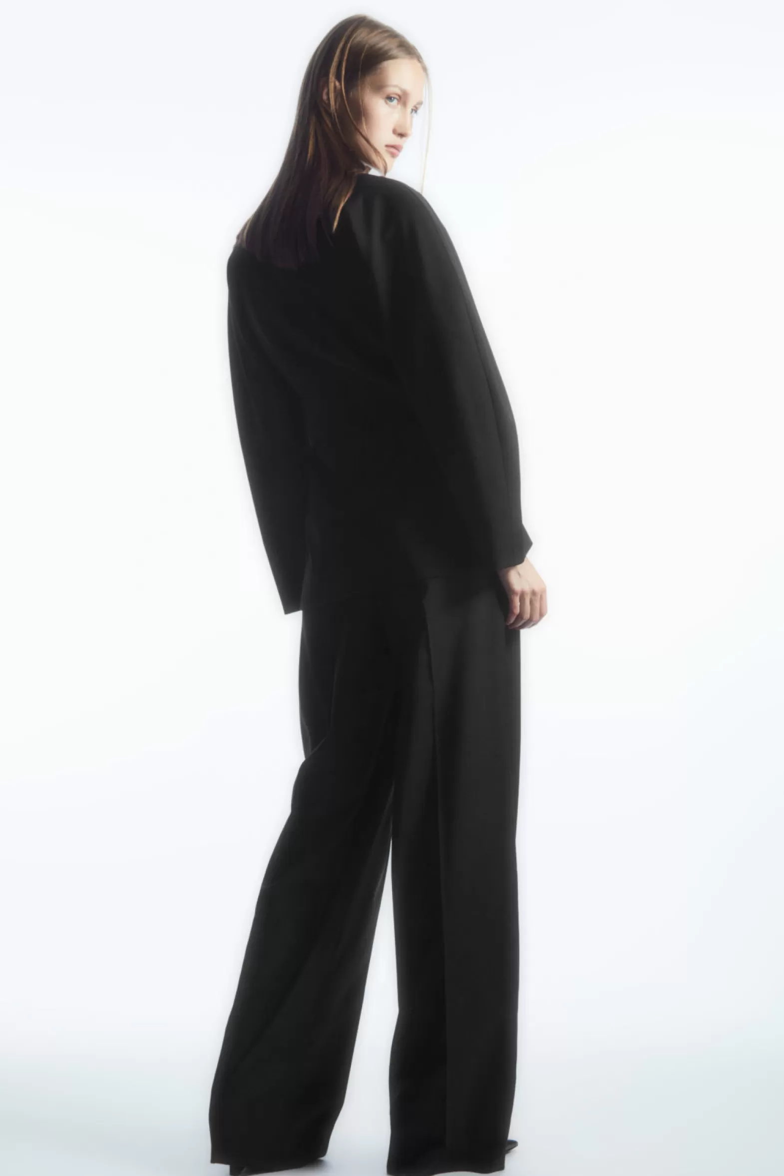 COS WIDE-LEG TAILORED WOOL TROUSERS