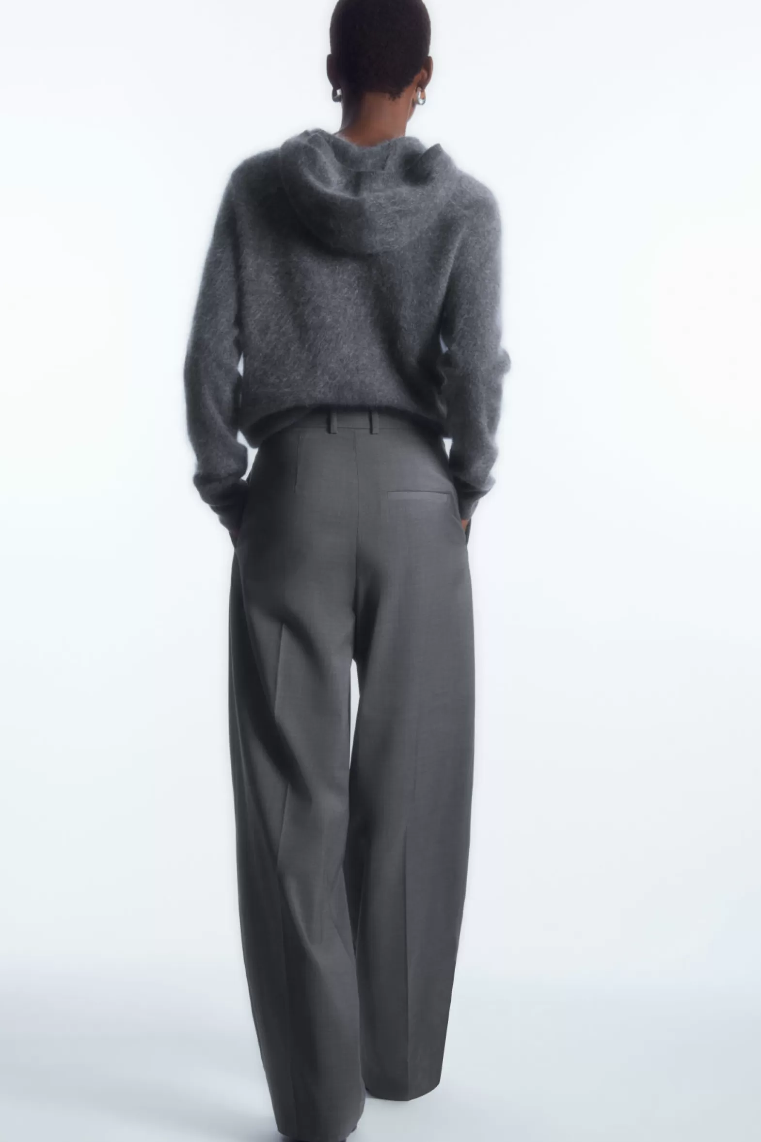 COS WIDE-LEG TAILORED WOOL TROUSERS