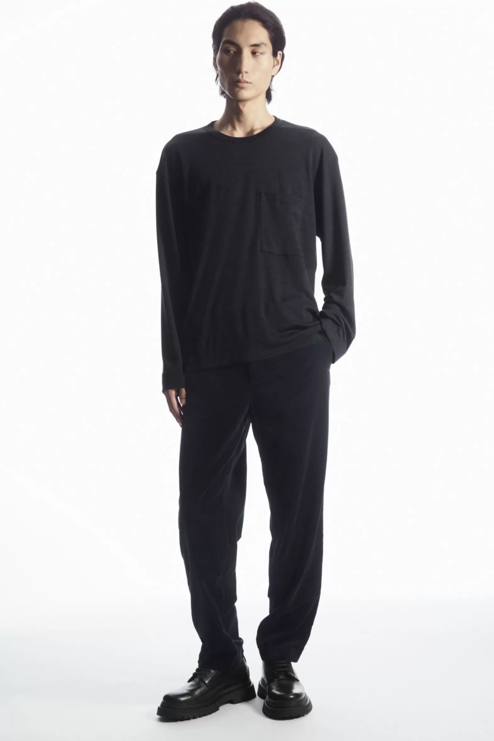 COS WOOL-BLEND LONG-SLEEVED T-SHIRT